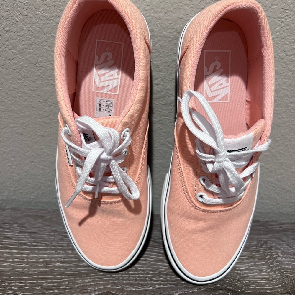 Vans Peach coral orange Doheny Canvas Sneakers women’s sz 7.5 - Picture 2 of 7